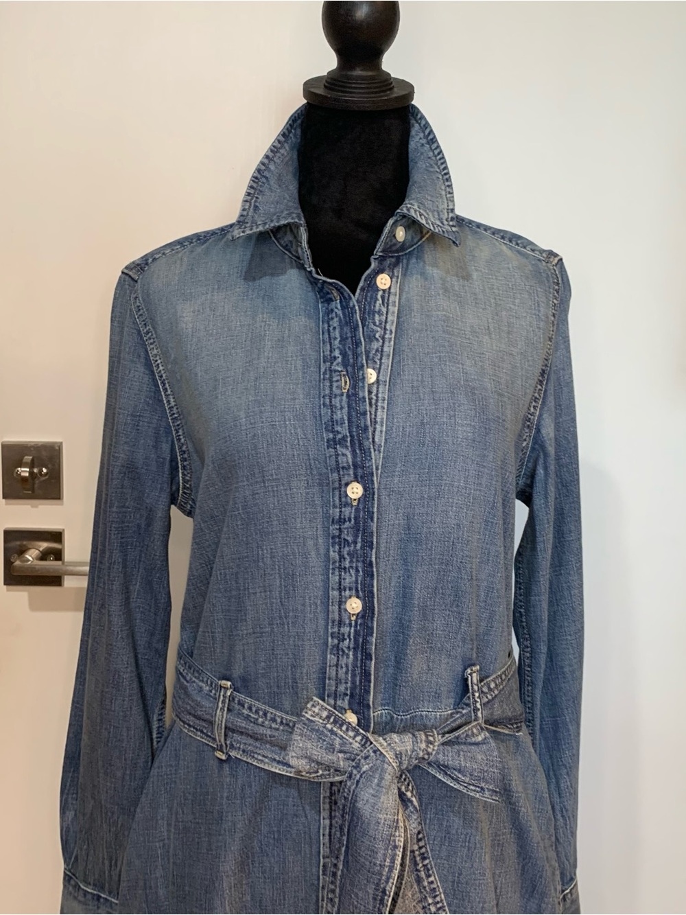 Ralph Lauren NWT 10 Indigo Denim Shirt Dress with Tie Waist & Long Sleeves - Picture 2 of 8
